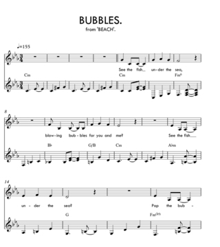 Sheet Music for Beach - Bubbles